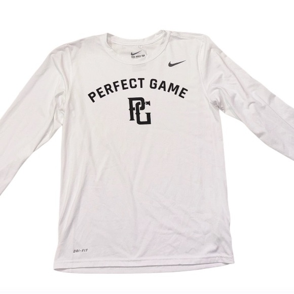 NIKE Perfect game PC WHITE LINF SLEEVE SHIRT MEN’s size small - Picture 5 of 14
